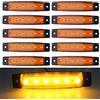 MASO Luci laterali a LED, 12 V, per rimorchio, luci LED, per camion, furgoni, illuminazione gialla, confezione da 10