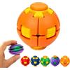 Generico Palla cinetica push-to-spin, spinner sensoriale con pressione e rotazione automatica 2 in 1, giocattolo da tavolo stampato in 3D, gioco di decompressione portatile per alleviare lo stress (Orange)