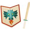 Janod - Set Cavaliere Drago - Scudo e Spada in Legno - Gioco di Imitazione - Gioco all'Aperto - Gioco Educativo Immaginazione e Abilità Motorie - Certificato FSC - dai 3 Anni, J03171