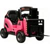 Garvee Muletto Elettrico per Bambini 12V, con Forche Regolabili, Rosa