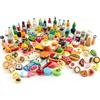 JOVYTH 50 Pezzi Cibo in Miniatura, Alimenti Giocattolo per Casa delle Bambole, Mini Cucina Decorazione, Stile Casuale