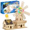 Winsonik Puzzle 3D a energia solare, kit di costruzione casa smerigliatrice fai da te | giocattolo modellino legno per bambini 8-15 anni e adulti, legno di tiglio, sicuro e solido