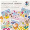 Ursus 8800001F - Set di Immagini in Feltro Happy Friends, Set di cartoncini con Motivi, Parti fustellate in Feltro e occhietti, Incluse Istruzioni Passo-Passo