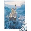 UVTMWVTCUSIQ Castello sulla neve Puzzle 1000 Pezzi per Adulti Carta Bosco Invernale Rilassante Decorazione Casa Interazione Familiare Regalo 38x26cm/1000pcs