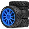 Caruner 4 pneumatici per ruote auto RC 68x27mm mozzo esagonale 12mm RC parti di ricambio per 1/10 MST Rally Tamiya XV02 TT01 KYOSHO HPI Sakura YOKOMO Touring RC auto (blu)