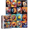 Tucocoo Puzzle da 1000 pezzi di palloni sportivi graffiti per adulti, puzzle astratto colorato, gioco di famiglia, decorazione per interni, regalo