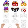 Hifot Maschera Halloween Bambini Bianca Maschere da Colorare DIY Artigianato 12 Maschere Bambini Strega Zucca Teschio Pipistrello Zombie Fantasma Clown per Carnevale Compleanno Regalo Accessori per Feste