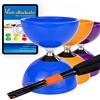 Juggle Dream Carousel Diabolo Set - con ASSE a Triplo Cuscinetto a Sfera + Bacchette in Fibra e Video di Apprendimento Online - Giocoleria (Blu)
