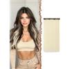 FESHFEN Extension Capelli Blond Clip Sintetici Colorati Posticci per Donna | Estensioni Capelli Colorate 50 cm 1pz 4 Clips, Resistente al Calore, Facili da Applicare, DIY per Festa Cosplay Carnevale