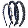 exatta 3 Pezzi Cerchietto Capelli Donna, Blu Brillante Strass Fasce | Vintage Cristallo Fascia per Capelli, Cerchietto Capelli Donna Elegante, Adatto per Matrimoni, Comunioni, Oktoberfest, Feste