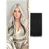 FESHFEN Extension Capelli Nero Clip Sintetici Colorati Posticci per Donna