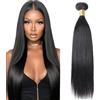 Lakaisa Straight Human Hair Bundles Capelli Naturali Umani Donna Natural Black Human Hair Extensions Sew in Single Bundle Low Shedding for Woman 14 Pollici