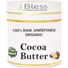 Bless International Burro organico Raw Cocoa 100% puro, naturale e non refined| idratante per viso, corpo e capelli | 1 LBS/450 GM avorio/bianco grado A | Creams, balms, lozioni, soaps | Soft Dry & Tough Skin