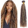 Lakaisa Curly Wave Human Hair Bundles Highlight Blonde color Human Hair Extensions Capelli Naturali Umani Donna Sew in Single Bundle Low Shedding for Woman 24 Pollici