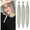 YDDM Capelli Per Treccine Africane Grigio Extension Treccine Texture Yaki Easy Install per Principianti 20 Pollici 3 Pezzi Capelli Leggeri e Naturali per Box Braids, Twist e Crochet