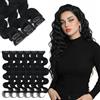 SEGOHAIR Extension con clip in capelli veri, 6 pezzi, per donne e donne, colore nero, #01,25 cm, 31 g