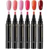 Salyeeluly Smalto Pennarello Per Unghie, On-e Step UV Nail Polishs Pen, 6 Pezzi | Kit Penne Unghie per Smalto Semipermanente Asciugatura Rapida, Non È Necessaria Alcuna Lampada UV, Per Donne, Ragazze