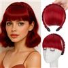 S-noilite Fascia con frangia, fascia per parrucche con frangia anteriore, fascia sintetica intrecciata, parrucca con extension per capelli per donne e ragazzemix Rosso scuro