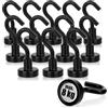 com-four® 12 ganci magnetici - Magneti potenti fino a 8 kg | Ganci magnetici in metallo rivestito per casa e ufficio - Ideali per appendere chiavi, borse e altro