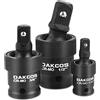 DAKCOS Set 3 Adattatori Universali Sfera 1/4 3/8 1/2 a Impatto Cr-Mo