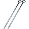 Aerzetix - C58292 - Set di 2 ganci a vite con occhiello anello Ø12x345mm per ponteggio tubolare - rete legno - fissaggio a parete - in acciaio - colore argento