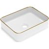 Vente-unique - Lavabo freestanding Juniko - L 50cm x P 39cm x H 13cm - ceramica - bianco