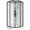 Vente-unique - Cabina doccia Solena - L 90cm x P 90cm x H 211cm - vetro temperato - nero