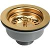 RowGlow oro Scarico Lavello Inox Ø 114 mm G1½ + tappo lavandino, 304 Acciaio Inossidabile + ABS, dorato Scarico 114mm Adatto ai Fori Lavello Standard Britannici (83-90 mm) (114mm oro)