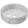 Vente-unique-Lavabo da appoggio rotondo Bianco effetto marmo in Ceramica 36 cm VIAMARBA