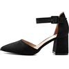 Rio Fiore Scarpe con Tacco, 7 cm Tacco Largo, Décolleté Donna, Nero Velours, Tessile, Cinturino alla Caviglia, H1877-A0142-1 (Black Microfiber, 37 EU)