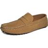 YUKTOPA Mocassini Penny da uomo in pelle scamosciata per uomo scarpe da guida casual, Marrone, 39 1/3 EU