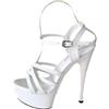 denova's - Sandali da donna con plateau, tacco molto alto, tacco a spillo, per pole dance, bianco, 37.5 EU