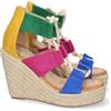 shoes&blues.es Sandali con Zeppa da Donna, Foderati in Juta, con Chiusura a Lacci Intrecciati, Primavera Estate 2022 Marino Talla 36