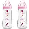 MAM Biberon Easy Active Baby Bottle 330 ml, Set da 2, Rosa assortito