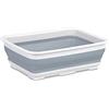 Relaxdays Bacinella Pieghevole, Catino Rettangolare da 7 l, da Picnic e Campeggio, HLP: 12 x 37 x 27 cm, Bianco Grigio