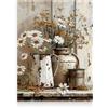 Dazzlewall Arte Murale Rustica Margherita, Decorazione da parete per Bagno in Fattoria, Arte Murale Vintage su Tela per Camera da Letto Bagno 30x40 cm Senza Cornice