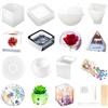 Loyohep Kit di stampi in resina in silicone, 20 pezzi, stampi in resina epossidica, tra cui sfera, cubo, piramide, quadrato, rotondo, utilizzati per creare arte, fai da te, posacenere, sottobicchieri,