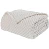 Sonive Plaid Flanella con Motivo Jacquard 200x240 Soffice e Spumoso Bianco | Plaid da Soggiorno Certificato Oeko-Tex in Poliestere, Regalo per Adulti e Bambini