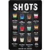 DODINO 20 x 30 cm targa in metallo stile vintage SHOTS MENU ideale come decorazione per bar, caffetterie, ristoranti e pub