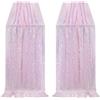 B-COOL Runner da tavola rosa iridescente, 3 m, 2 pezzi, 68 x 300 cm, con lustrini, per San Valentino, ragazze, sirena, baby shower, feste di compleanno, matrimoni
