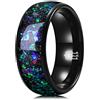 Three Keys Jewelry Anelli in tungsteno per uomo e donna, 8 mm, serie Galaxy, imitazione meteorite, intarsiato opale, unisex, fede nuziali, R 1/2(59.53mm), Tungsteno, Senza pietre preziose