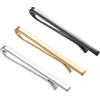 RunootPR Fermacravatta sottile da uomo, semplice, 3 pezzi, nero, oro, argento, 5,2 cm