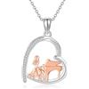 YAFEINI Collana da donna in argento 925 croce/fiore di loto ciondolo collana camper/ballo/musicista regali donna, 21 mm x 23 mm, Argento sterling, Non pietra preziosa