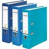 Falken Set da 3 Raccoglitori PP-Color, Made in Germany, 8 cm, Formato DIN A4, Colori Ocean assortiti, Rivestimento in Plastica, Interno in Carta, con Etichetta Dorsale Intercambiabile