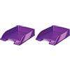 LEITZ WOW - Vaschetta portacorrispondenza Plus - Viola metallizzato - 52263062 (Confezione da 2)