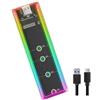Fangxuee RGB M.2 NVMe SSD Enclosure 10gbps Dual Protocol NVME/NGFF Hard Drive Box per M/B Key SSD 2230 2242 2260 2280