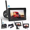 Hodozzy 4,3 Pollici Telecamera Posteriore Senza Fili Digitale Kit con Monitor Schermo IPS e Telecamera AHD Visione Notturna Impermeabile IP68 Backup Telecamera Per Retromarcia Wireless 12V per Auto