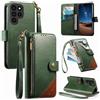 LIAOCY Cover a Libretto per Ulefone Note 22, Custodia Portafoglio con Cerniera in Pelle PU[Stile Business], Cover Anticaduta con Supporto, Green.