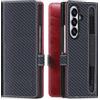 VISOUL Samsung Z Fold 7 Custodia a portafoglio con Slot per S-Pen, Custodia a Libro in Vera Pelle con Slot per Carte per Galaxy Z Fold 8 Ultra (Nero+Rosso, per Galaxy Z Fold 8 Ultra)