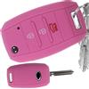 mt key Chiave pieghevole Custodia in silicone per chiave auto Rosa compatibile con KIA Rio Picantio Ceed Soul Sportage Stonic Carens